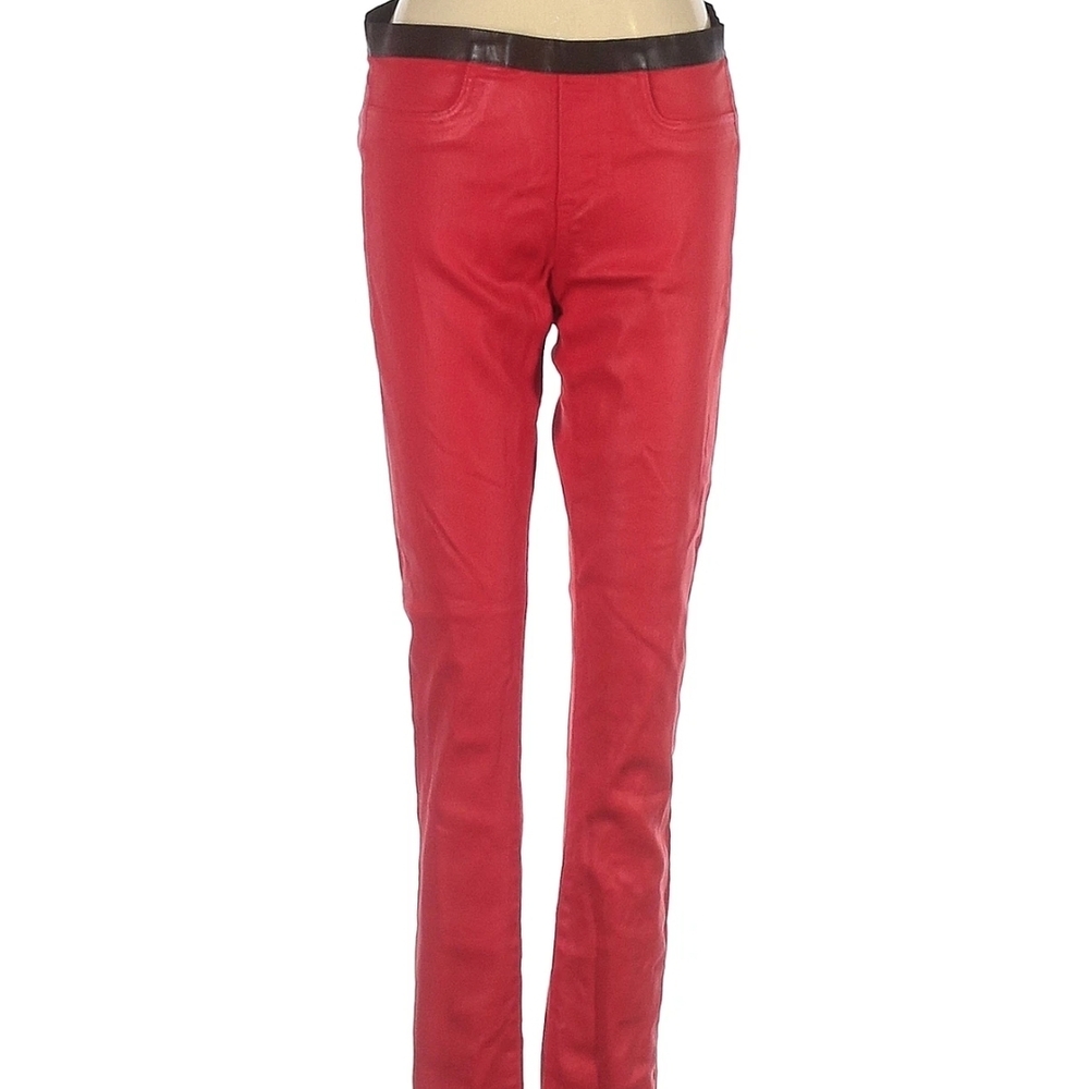 Helmut Lang Red Coated Stretch Denim Skinny Pants 27